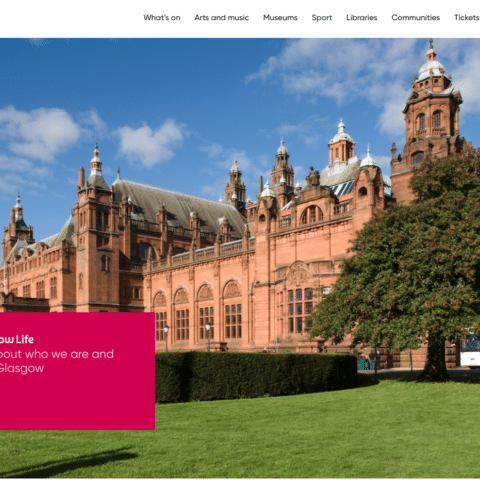 Glasgow Life Website Homepage